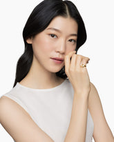 DY Initial Pinky Ring in 18K Yellow Gold with Diamond S, 9.8mm